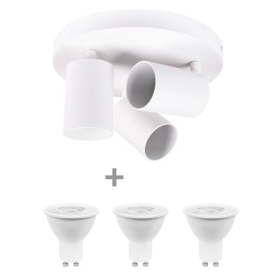 Kohdevalaisin AGGE Stage Triple, GU10, Valaisin + 3 kpl 7W polttimoita