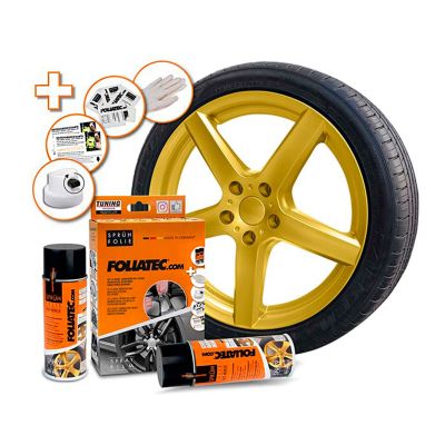 Kumimaalisetti Foliatec Spray Film Set, Gold Metallic