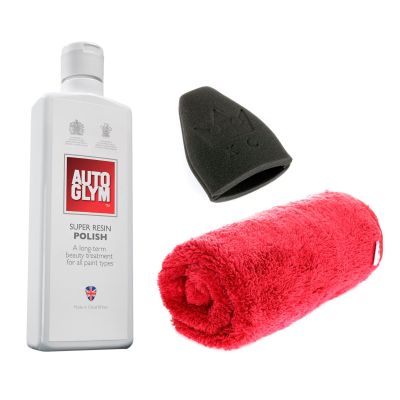 Pohjustusaine Autoglym Punainen Super Resin Polish, 325 ml + Levitin + Kiillotusliina